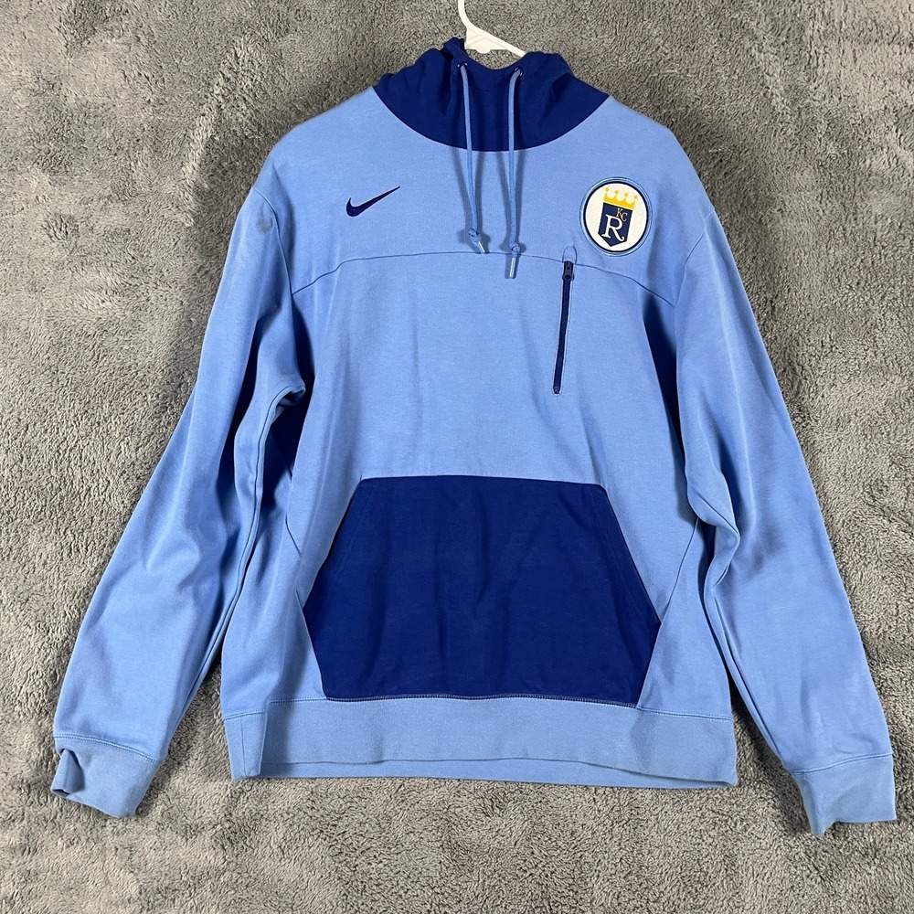 Kansas City Royals Hoodie Mens XL Blue Nike MLB Baseball Long Sleeve Pullover